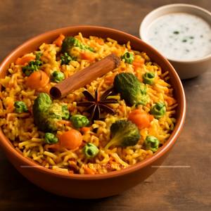 Veg Dum Biryani With Raita