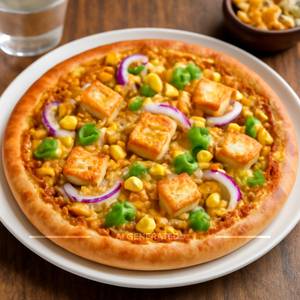 Onion-corn-capsicum topped with Paneer