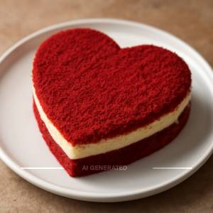Red velvate heart shape cake