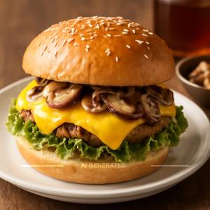 Mushroom Cheese Burger 