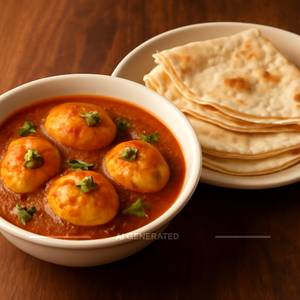 Egg Curry And Rumali Rotis (4 Pieces)