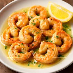 Prawns Fish Lemon Butter Garlic Sauce