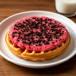 Pink oreo crunch waffle