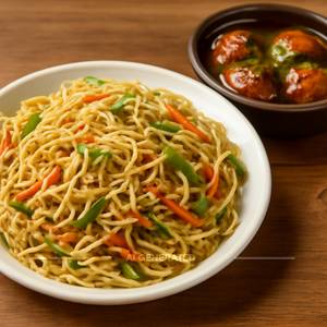 Veg Noodles with Veg Manchurian