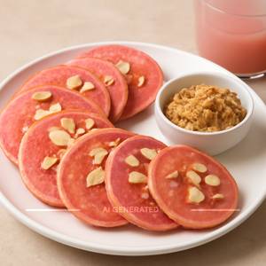 Pink almond crunch pancakes [8 pieces]