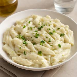 White cheese sauce pasta