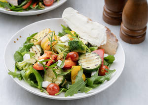 Grilled English Vegetable With Crumbled Feta
