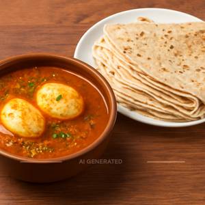 2 Egg Curries With Rumali Roti (10 Pcs)