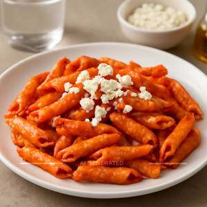 Red cheese pasta