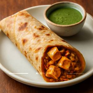 Paneer Cheese Masala Roll (Veg) + Aloo Chilli Roll (Veg)                  