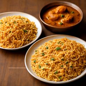 Spl Chicken Fried Rice Half + Double Egg Noodles + Chicken Curry (Sones)                                                                  