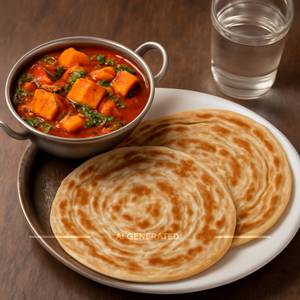 Combo Kadai Paneer 2 Plain Tawa Paratha