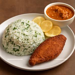 White Rice With Chicken Curry