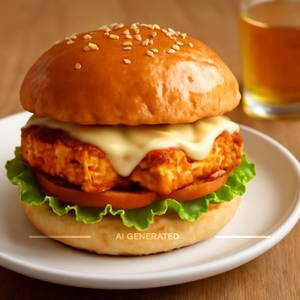 Paneer Tikka Cheese Burger