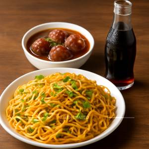 Egg Noodles + Veg Manchuria + Thums Up 200Ml