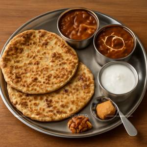 Aloo Paneer Paratha Thali