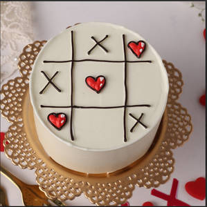 Valentine's Tic-Tac-Toe Vanilla Bento Cake(300 Gm)