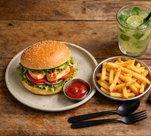 Paneer Burger Meal Combo