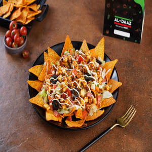 Paneer Cheesy Topped Nachos