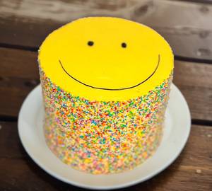 Vanilla Colour Full Smiley Cake