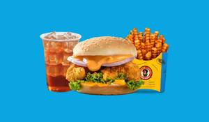Chicken Kurkure Momo Burger Fruit Iced Tea Combo