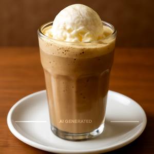 Cold coffee with ice cream