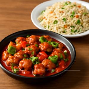 Chilli Mashroom With Veg Fried Rice