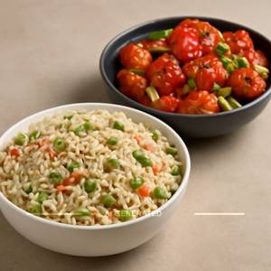 Fried rice + chilli paneer