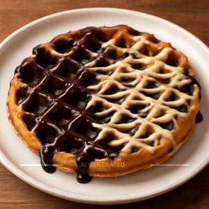 Dark And White Chocolate Waffle