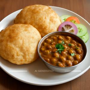 Chole Bhature [2 Bhature] with Salad