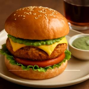 Aloo Tikki Cheese Burger