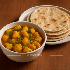 Aloo Sabji + 4 Roti (Desi Ghee)