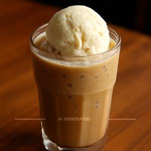 Cold coffee with ice cream
