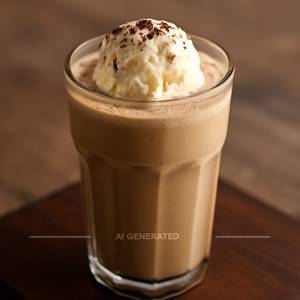 Cold coffee with ice-cream 
