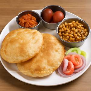 2 Bhature + Chole + 2 Gulab Jamun + Achar + Salad