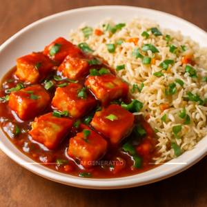 Fried Rice With Paneer Manchurian