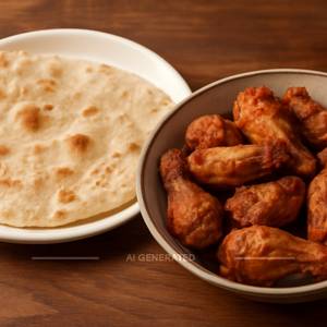1 Rumali Roti (1 Pc) + 1 Chicken Wings (10 Pcs)                                                                                        