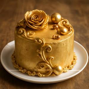 Golden fantasy cake