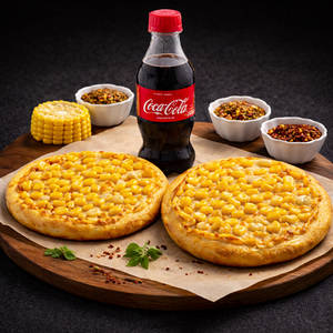 2 Sweet Corn Pizza Pie+coke 250ml