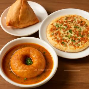 Samosa + Uttappa + Rassa vada                                                                                 
