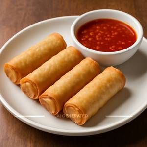 Veg Spring Roll With Hot Garlic Sauce