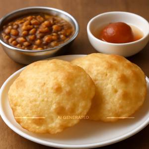 Chola Bhature [2 Bhature] with Gulab Jamun [1 Piece]