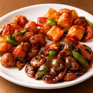 Boneless Chilly Chicken + Chilly Paneer + Chilly Mushroom