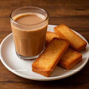 Indian special chaai with crispy rusk 