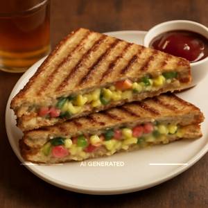Veg Corn Cheese Grilled Sandwich