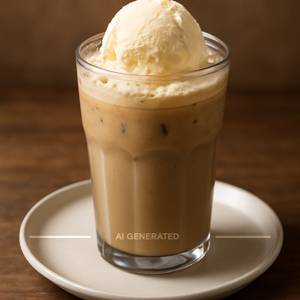 Cold coffee with ice cream