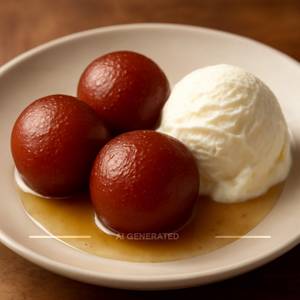 Gulabjamun(3) with vanilla scoop