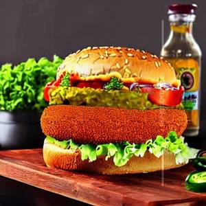 Veg chilli lava burger