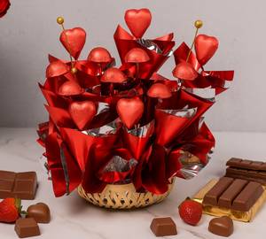 Red Basket Bouquet
