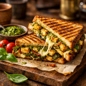 Pesto Paneer Grill Sandwich